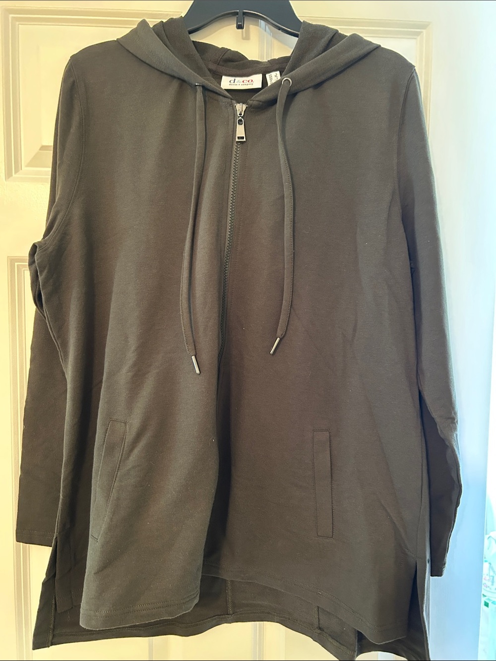 Elca Black Zip-Front Hooded Sweatshirt